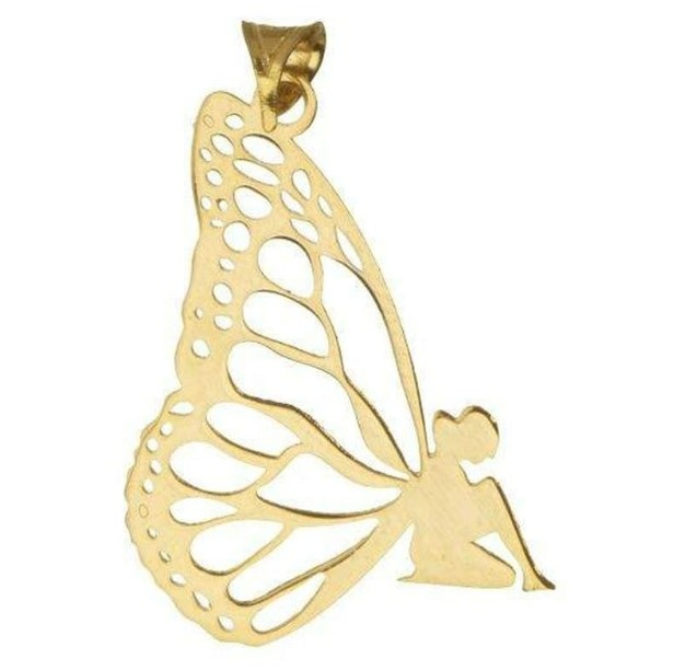 *پلاک طلا 18عیار زنانه طرح پری پروانه ای