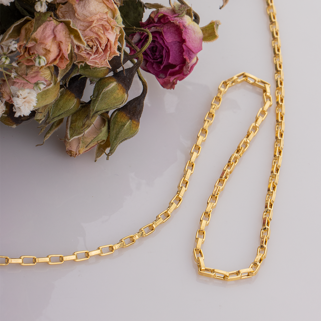 زنجیر ونیزی آجری 45cm طلا 18 عیار - تصویر 3