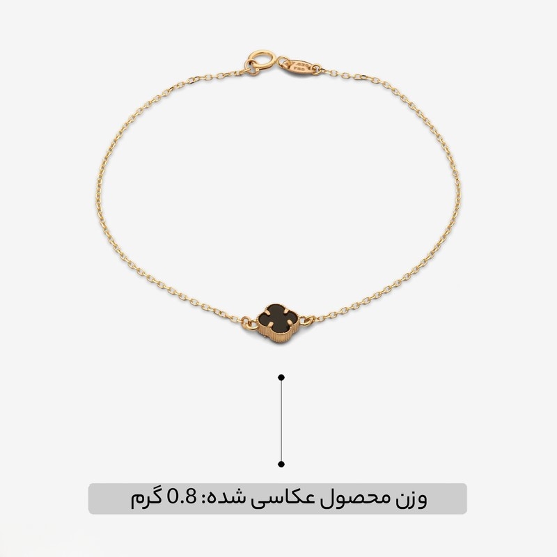 دستبند طلا 18 عیار ونکلیف تکی مشکی - تصویر 5