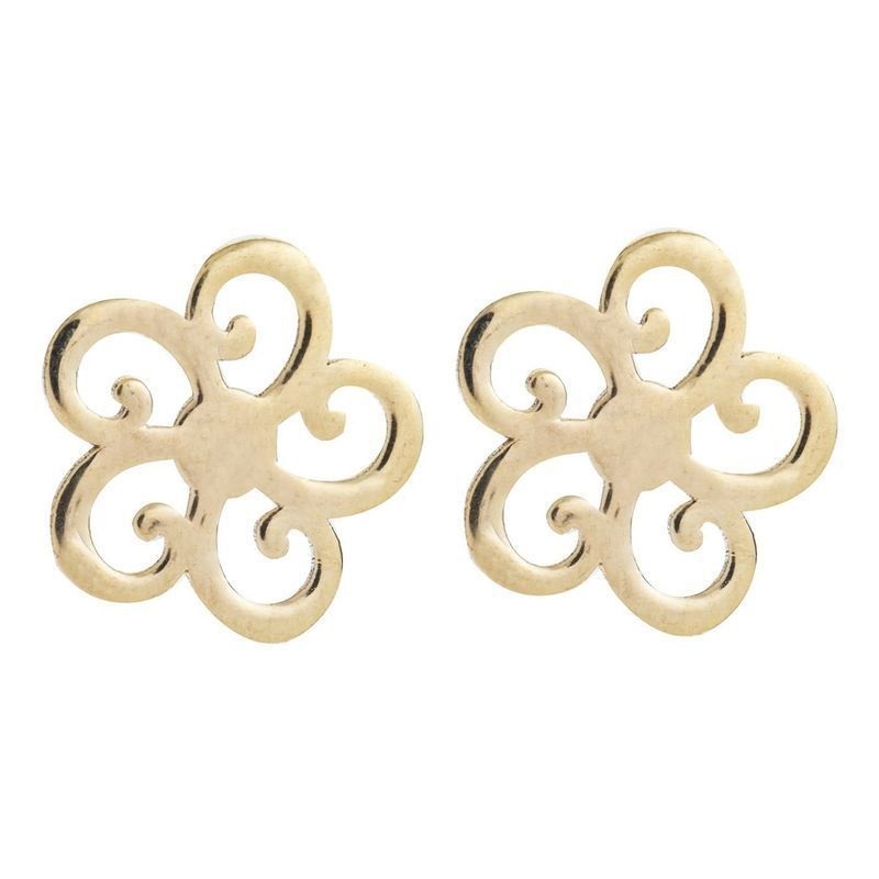 گوشواره طلا 18عیار گل پیچ پیچی