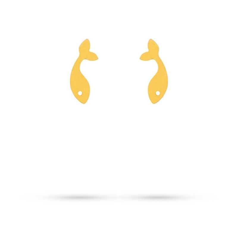 گوشواره طلا 18 عیار میخی ماهی کوچولو