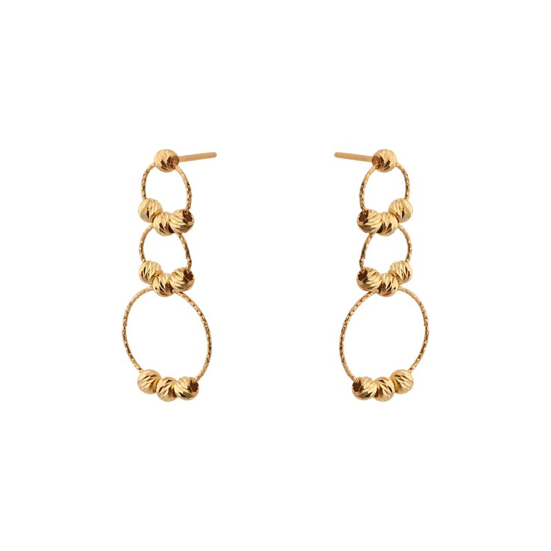 گوشواره طلا 18 عیار طرح 3 حلقه البرنادو