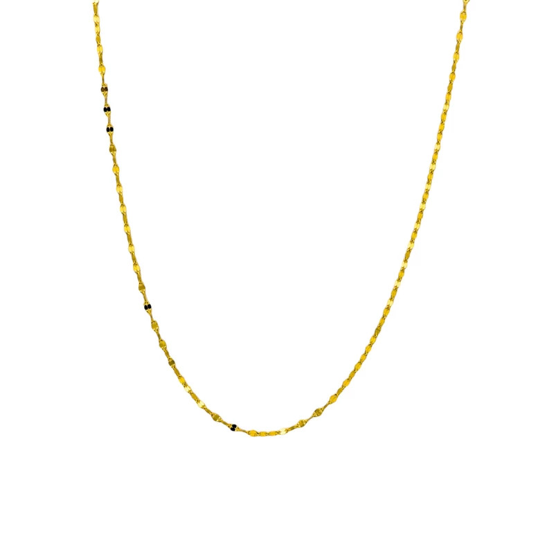 زنجیر طلا 18عیار زنانه طرح پولکی سبک سایز 2 40cm