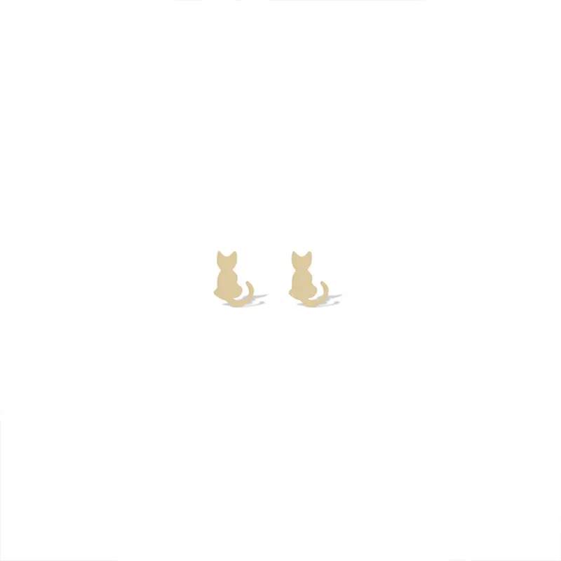 گوشواره طلا 18عیار طرح گربه پنگول