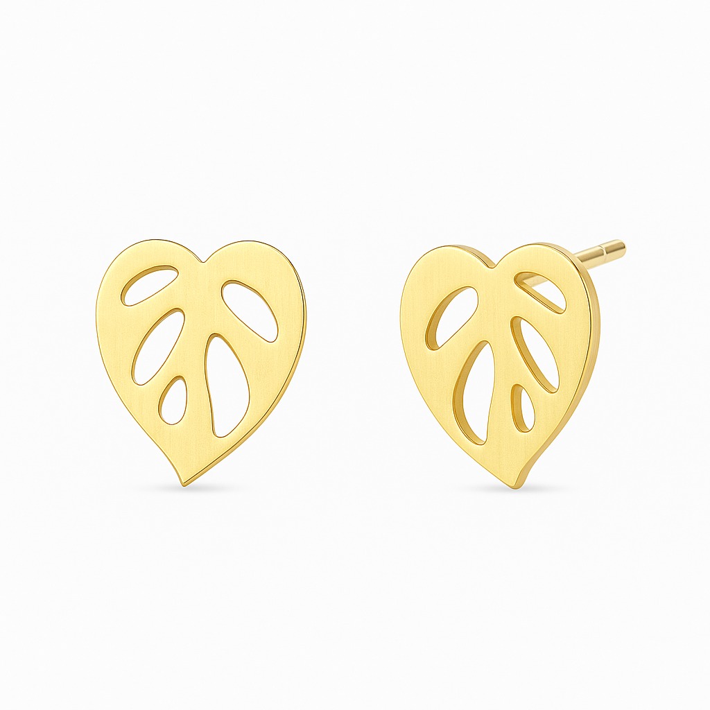 گوشواره طلا 18 عیار برگ پتوس